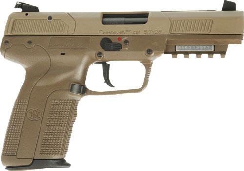 fn, fn five-seven 5.7x28mm 4.80" barrel 20+1 round flat dark earth flat dark earth steel slide flat dark earth polymer grip