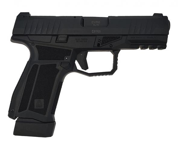 arex defense global ordnance arex delta m 9mm, striker fired, 4" barrel, back straps, black, mags 1 15rd & 1 17rd