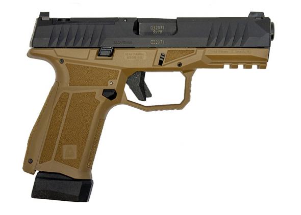 global ordnance arex delta m optic ready, 4" barrel, back straps, fde, mags 1 15rd & 1 17rd