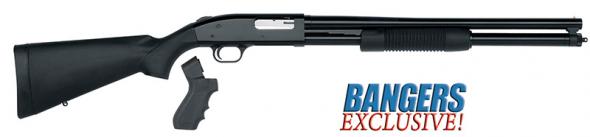 mossberg 500 persuader, 12 ga, 20" barrel, cylinder bore, 3", with pistol grip, parkerized black, 8-rd