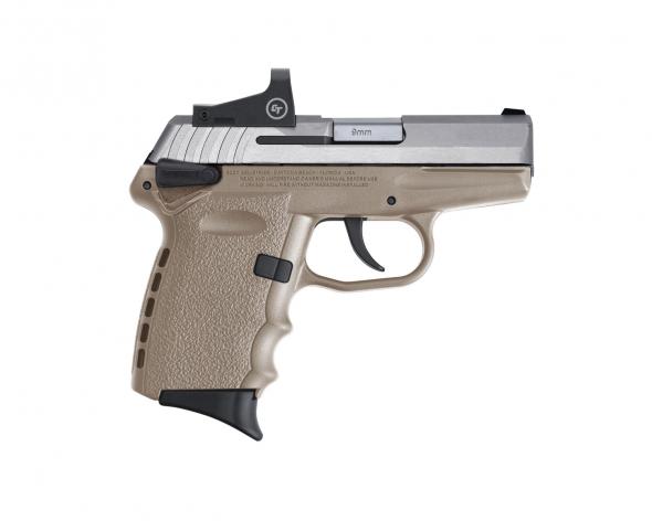 sccy industries cpx-1 rd 9mm luger 3.10" barrel 10+1 stainless steel slide flat dark earth polymer grip cts-1500 red dot