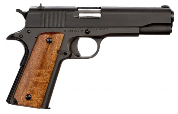 rock island 51615 gi standard fs 9mm luger 5" 10+1 black parkerized black parkerized steel slide wood grip