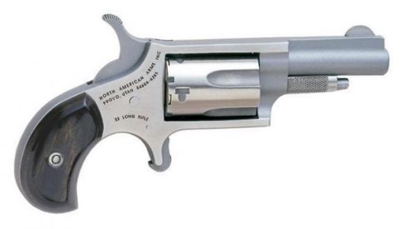 north american arms mini revolver revolver single action 22lr 1.625" steel stainless wood 5rd