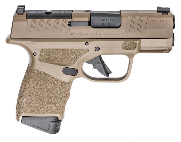 springfield armory hellcat micro-compact osp 9mm luger 3" barrel 11+1, 13+1 flat dark earth flat dark earth cerakote steel slide adaptive textured...
