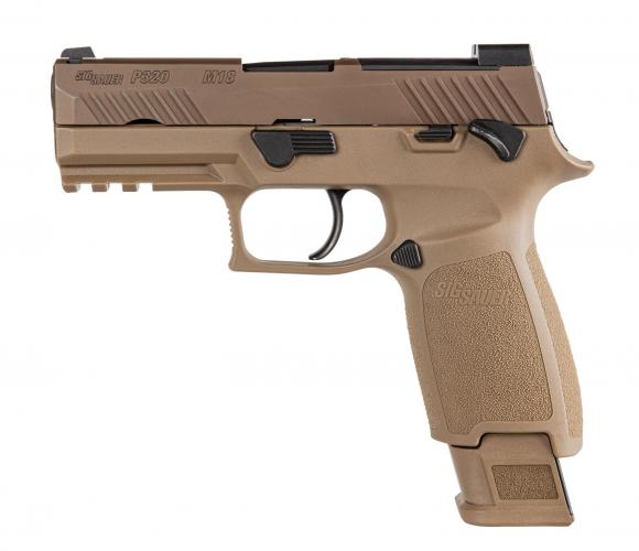 sig p320 9mm m18 4.7" siglite optic ready coyote w/safety