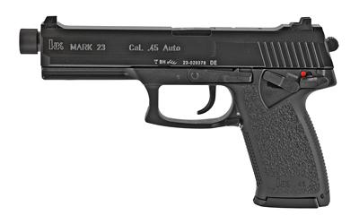 heckler & koch, mark 23, 45 acp, 5.87" threaded barrel, black finish, 3 dot sights, safety, decocker, 12 round, 2 magazines