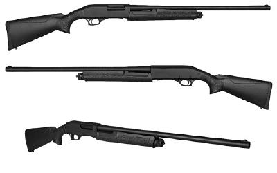 sds imports, slb x2, pump action shotgun, 12 gauge 3" chamber, 26" barrel, black, monte carlo synthetic stock, brass bead pedestal, 5 rounds