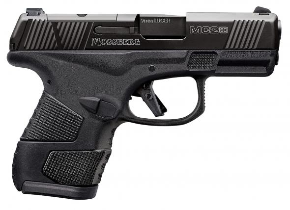 mossberg mc2sc sub-compact 9mm 3.40" barrel 14+1,11+1 round matte black dlc stainless steel with optics cut aggressive textured black polymer grip...