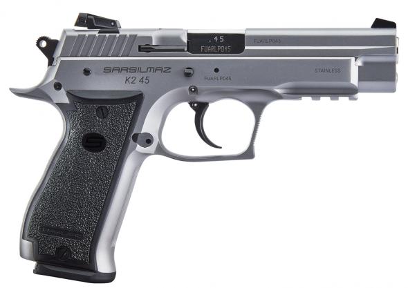 sar usa k2 45 acp 4.70" barrel 10+1 round overall stainless steel black polymer grip