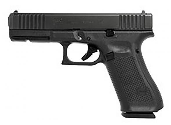 glock g22 gen5 rebuilt 40 s&w 4.49" barrel 15 round black black ndlc steel slide black rough texture interchangeable backstraps grip