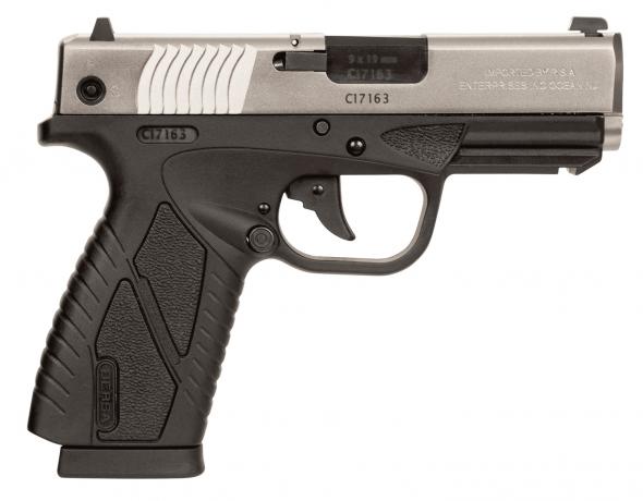 bersa bp9 concealed carry semi-auto 9mm 3.3" barrel stainless steel 3-dot sight system 8 rounds