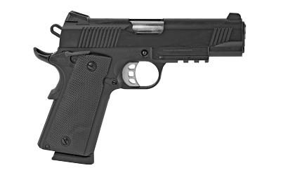 sds imports 1911 carry with rail 45 acp 4.25" 8+1 black cerakote black cerakote steel slide black polymer grip