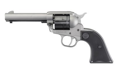 ruger, wrangler birdshead, single action only, revolver, 22lr, 3.75" barrel, aluminum alloy, cerakote finish, silver, birdshead synthetic grips,...