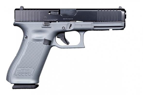 glock, g17 gen5, 9mm, 4.49" barrel, 17 rounds, custom cerakote gray