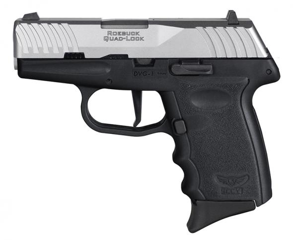 sccy industries dvg-1, 9mm , 3.1" barrel, 3 dot sights, striker fire, stnst/black 2-10rd mags