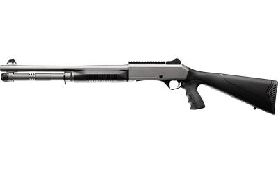 four peaks, aksa s4, semi-automatic shotgun, 12 gauge 3" chamber, 18.5" barrel, matte finish, tungsten gray, pistol grip fixed stock, ghost ring...
