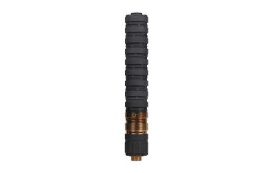q, erector 9, suppressor, 9mm, anodized finish, black, stainless steel construction, 1/2x28 piston