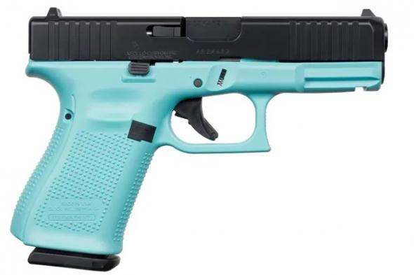 glock 19 gen5 9mm 4.02" barrel cerakote robin''s egg blue apollo custom edition 15 rounds