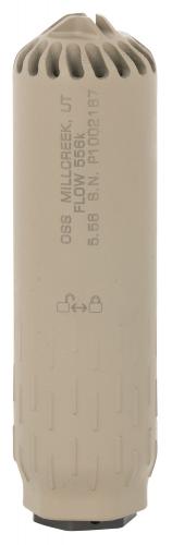 oss suppressors, flow 556k, suppressor, 5.5", 556nato, c-series cerakote finish, flat dark earth, 17-4ph stainless steel, includes 1/2x28 flash hider