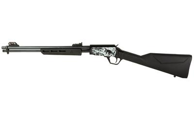 rossi, gallery, pump action rifle, 22 lr, 18" round barrel, matte finish, black, synthetic stock, adjustable sights, black, laser engraved squirrel...