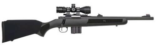 mossberg mvp patrol 5.56mm 16.25" fluted medium bull barrel matte blue classic black texture stock 3-9x32 scope 10 round
