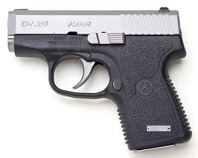 kahr arms cw380 semi-automatic double action only compact 380acp 2.58" polymer matte stainless 7rd 1 mag fixed sights cw3833