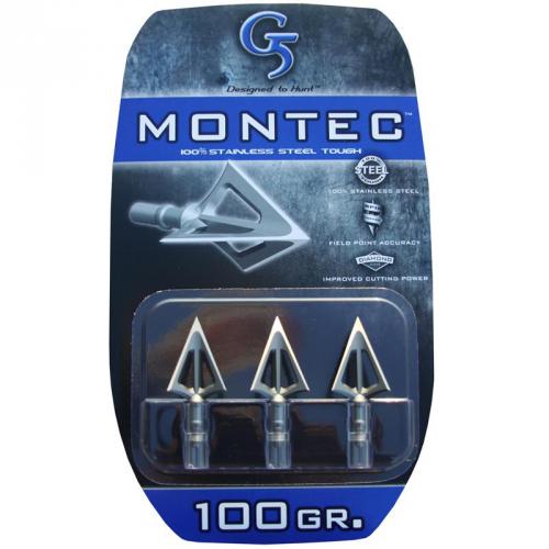 G5 MONTEC 100 GR BROADHEADS 100/% STAINLESS STEEL NEW 3 PACK
