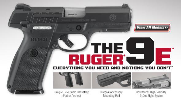 Ruger New SR9 "E" Series Standard Double 9mm 4.1" 17+1 Black Polymer Grip Blued 💲💲$359.95💲💲