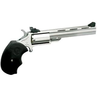 north american arms, mini master, single action, 22wmr, 4" barrel, stainless steel, rubber grip, 5 round