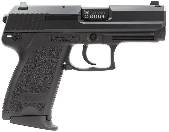 heckler & koch, usp compact, v1, 45 acp, 3.94" barrle, black, 8 round