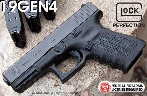 Glock Gen4 Glock 19 9mm 4 Inch Barrel Tenifer Finish Fixed Sights 15 Round