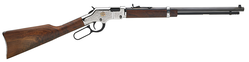 henry repeating arms, american beauty, lever action, 22lr, 20" barrel, silver receiver, walnut stock, right hand, 16 round