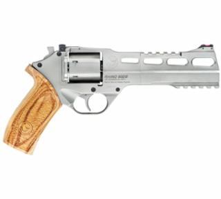 chiappa firearms, rhino 60ds revolver, double action/single action, 357 magnum/38 special, 6" barrel, alloy, nickel finish, walnut grips, fiber optic...