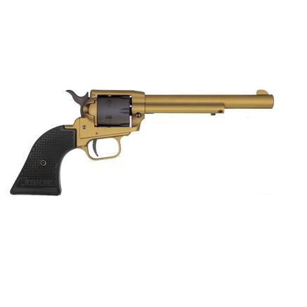 heritage, rough rider, single action, 22 lr, 6.5 barrel, gold cerakote, black polymer grip, 6 rounds