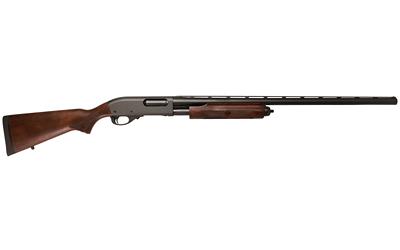 remington, 870 fieldmaster, pump action, 20 gauge 3" chamber, 26" barrel, glass bead finish, black, walnut stock, front bead sight, 3 choke tubes...
