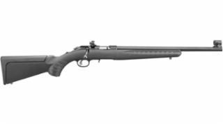 ruger american rimfire compact .22 lr bolt action rifle, 18" barrel, satin blue finish