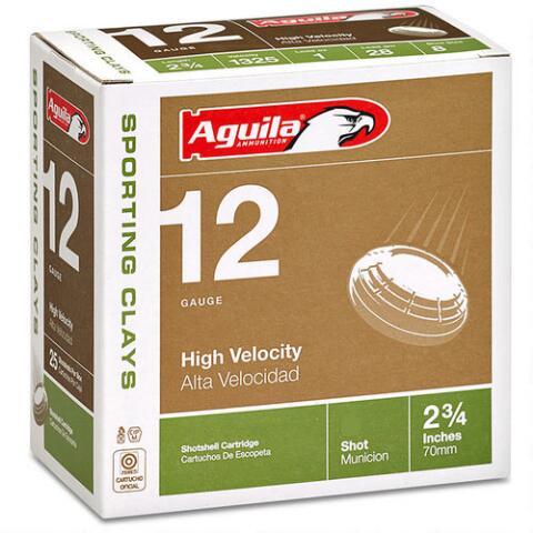Aguila Sporting Clays High Velocity 12 Gauge #7.5 Lead Shot, 2-3/4", 1-1/8 Ounce, 1325 fps