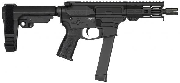 cmmg banshee mkgs 9mm luger 5" barrel black cerakote aluminum rec black nitride chrome moly barrel black adjustable ripstock right hand 33 rounds