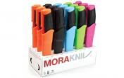 Morakniv 15 Pack of Companion Fixed Blade Knives, Stainless Steel Blade, Assorted Color Rubber Handles, Matching Color Sheath, 4.1" Blade and 8.5" Overall Length M-12095