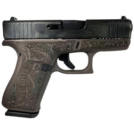 glock, g43x custom, handgun, 9mm, 3.41" barrel austria made vortex bronze elephant engraved 10 rounds