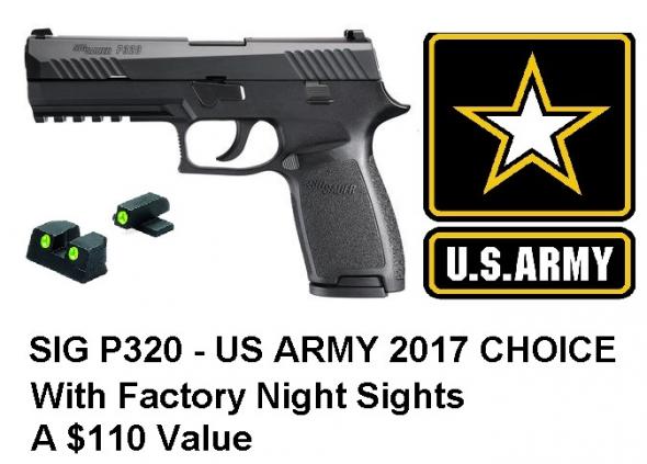 SIG P320 Full Striker 9mm 4.7 Inch Barrel Siglite Night Sights Black Nitron Slide Finish 17 Round💲💲$Cash 549.95💲💲
