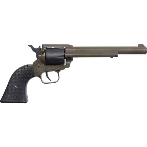 heritage, rough rider, single action revolver, 22 lr, 6.5" barrel, cerakote od green with black accents, laminate grips, fixed sights, 6 rounds