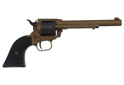 heritage manufacturing, rough rider small bore, single action, 22 lr, 6.5" barrel, burnt bronze cerakote, polymer star grip, 6 rounds