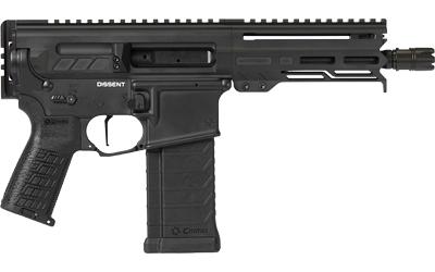 cmmg, dissent, semi-automatic pistol, ar, 5.7x28mm, 6.5" barrel, cerakote finish, armor black, manual safety, 32 rounds, 1 magazine
