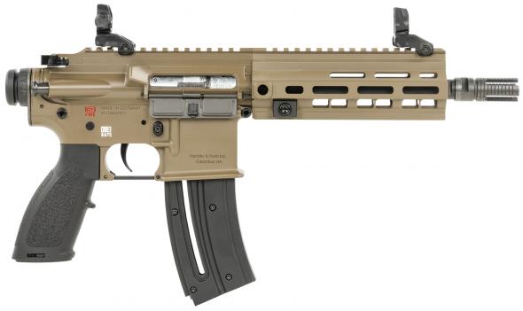 heckler & koch, hk416, large format pistol, 22 lr, 8.50" barrel, fde finish, right hand, 10 round capacity