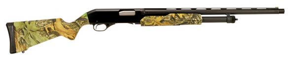 stevens 320 youth pump shotgun 12 gauge 3" chamber 22" barrel 5 rounds synthetic stock mossy oak shadow grass blade camo 22564