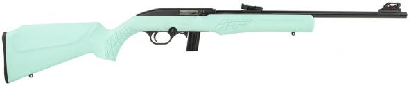 (sale) rossi rs22 semi-auto 22 lr caliber with 10+1 capacity, 18" barrel, matte black metal finish & monte carlo teal synthetic stock right hand...