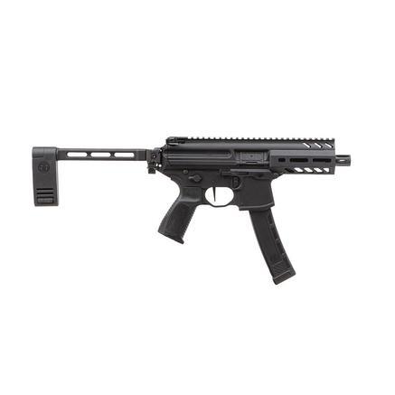 sig saur mpx k pistol 9mm luger 30rd magazine 4.5" barrel folding pistol brace