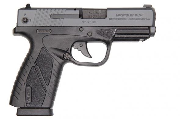 bersa bp concealed carry, 9mm, 3.3" barrel, fixed sights, sniper grey, banger''s exclusive 8 rounds