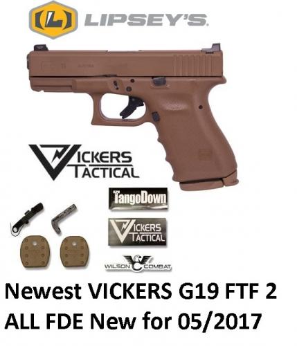 Newest Glock 19 RTF 2 9mm VICKERS All FDE Lipseys Limited Editon